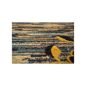 Alfombra de Lana Azul Aalam Anudada a Mano, Diseño Floral Abstracto, Alfombra Rectangular Hecha a Mano para Dormitorio, Pasillo, o como Puzle de Retazos para Adolescentes - Product Image 3