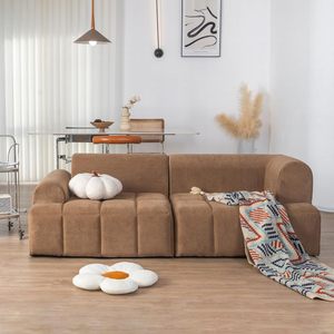 Sofá seccional Chaise de cuña cómodo y elegante de 2 piezas, muebles de tela Modular con función extensible para sala de estar Villa - Product Image 3
