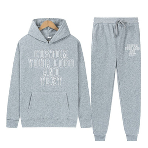 Ensembles de jogging pour hommes avec broderies personnalisées, écologiques, à séchage rapide, 100% coton, sweat-shirt à capuche et pantalon de survêtement, tenues de sport d'hiver - Product Image 4