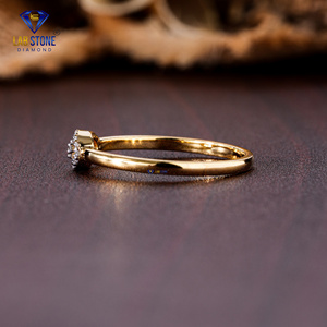 Lab-Stone Party Wear Bague en diamant 0.064 TDW Diamant taille ronde Or jaune Couleur EF-VS - Product Image 3