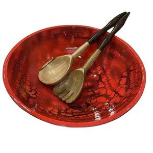 Cuenco de resina de mármol desechable y respetuoso con el medio ambiente de lujo natural, cuchara de madera, cuenco para servir ensalada hecho a mano para cocina, vajilla para el hogar - Product Image 6