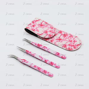 Nouvelle arrivée pince à épiler à pointe de fibre ensemble emballage personnalisé pince à cils vente chaude 45 degrés isolation pince à cils - Product Image 6