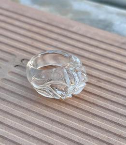 แหวนคริสตัลควอตซ์ธรรมชาติประดับพลอยแหวนแกะสลักด้วยมือดีไซน์เฉพาะแหวนคริสตัลควอทซ์ - Product Image 4
