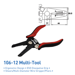 Precision Multi-Tool Shears <b>Wire</b> Stripper Pliers 106-12 HAKKO Electronic Hand Tool DIY Ergonomic Design Multi-Functional H106 - Product Image 3
