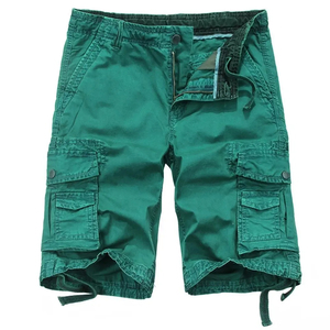 Short cargo confortable et personnalisé en coton pour hommes, vêtements d'entraînement décontractés, service OEM à motif solide pour la conception de logo, options de vente en gros - Product Image 2