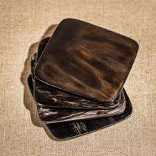 Posavasos de té de cuerno de búfalo cuadrado, posavasos con incrustaciones de cuerno y hueso de forma redonda y personalizada de la más alta calidad para Hotel y restaurante - Product Image 6