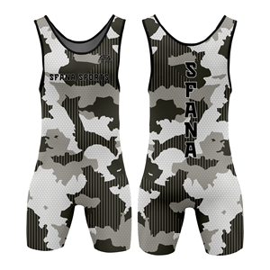 Camiseta de lucha libre personalizada de primera calidad para hombres Traje de sublimación de compresión de una pieza para entrenamiento y partidos profesionales - Product Image 5