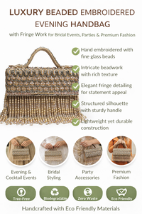 Sac à main de soirée classique orné de perles brodées et de glands pour les événements nuptiaux, les fêtes et les collections de mode haut de gamme - Product Image 6