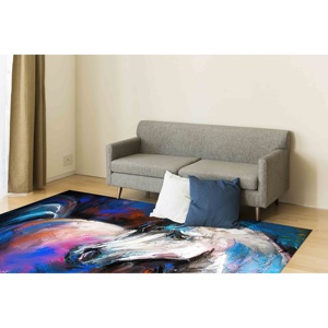 <b>Horse</b> <b>Painting</b> Rug: Anti-Slip Chenille Accent Rug, Printed Rug,Nonwoven Thin Rug - Product Image 4