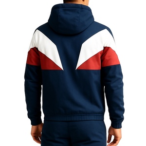 <b>Men's</b> Hooded <b>Racer</b> <b>Jacket</b> Windproof Zipper Closure Sporty Summer Outerwear 100% Polyester - Product Image 4
