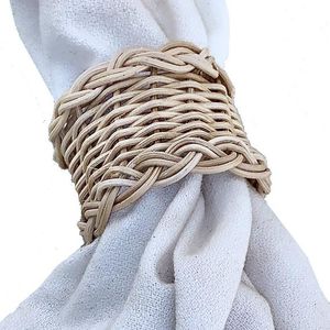 Vente en gros pas cher Anneau de serviette en rotin pour décoration de table avec strass et bling Anneau à boucle pour serviette de table - Product Image 2