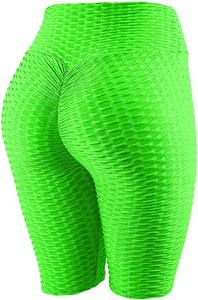 กางเกงขาสั้นกีฬาสไตล์วินเทจของผู้หญิงเอวยางยืดระบายอากาศได้เข้ารูปกลางลูกไม้ย้อมสีธรรมดาสำหรับกิจกรรมกีฬา - Product Image 2