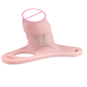 FRRK Silikon Hohl dildo Männliche Keuschheit Käfig Gerät mit elastischen Gürtel Lock Gürtel <span class=keywords><strong>Penis</strong></span> Cock Cage Vergrößerung Extender Adult Sexspielzeug - Product Image 2