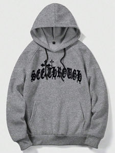 Pull-over à capuche en coton 100% pour hommes, sweat-shirt en polaire confortable avec logo personnalisé imprimé, saison d'hiver, col à capuche - Product Image 3