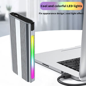 Boîtier M.2 RGB en aluminium, boîtier SSD M2, USB Type-C 3.1, boîte de disque dur à double protocole avec RGB - Product Image 3