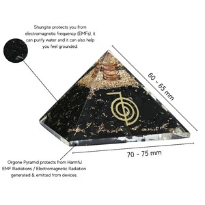 La mejor calidad Premium Shungite Gemstone Orgone Reik Pyramid Pulido Ecológico Decorativo Vacaciones y Navidad al por mayor - Product Image 2