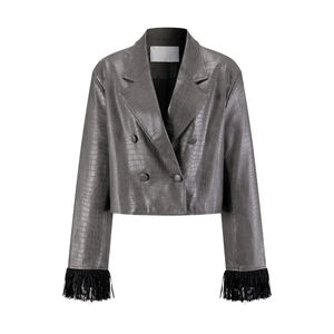 Vestes en cuir d'agneau pour femmes, design OEM, tissu en nylon respirant teint, haute qualité, manches longues, bon prix - Product Image 1