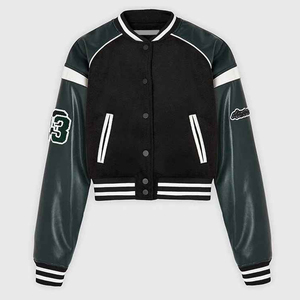 Chaqueta Varsity Letterman para Mujer, Chaqueta Bomber de Béisbol Personalizada, Ropa de Calle a la Moda, Ropa Casual Universitaria - Product Image 1