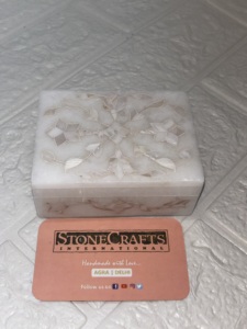 Boîte décorative élégante en marbre blanc | Boîte de rangement pour bijoux et cadeaux en pierre faits à la main | Marbre de qualité supérieure - Product Image 5