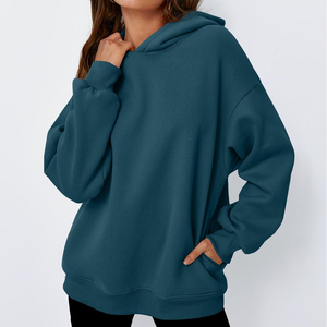 Sudaderas con Capucha de Manga Larga para Mujer con Logotipo Personalizado al por Mayor, Ropa de Moda Sólida Personalizada, Sudaderas con Capucha Transpirables para Mujer en Venta - Product Image 3