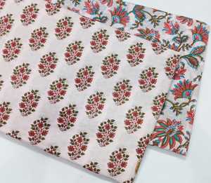 Tissu en coton 100% imprimé à la main respectueux de l'environnement, fabriqué à la main, Jaipur Heritage Traditional Breathable Block Print Cotton Fabric - Product Image 6