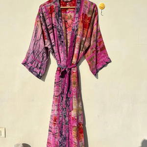Kimono de seda Robe Nuevo tie Dye Kimono de seda Hecho a mano Tie Dye Seda Kimono Robe - Product Image 1