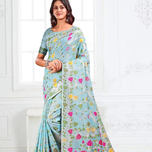 Coton lin Premium Pure Astita Gulbahar Avec look fantaisie saree meilleure collection - Product Image 1