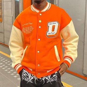 Manteau Streetwear brodé extérieur d'hiver personnalisé Blousons bombardier Letterman de baseball universitaire pour hommes - Product Image 3