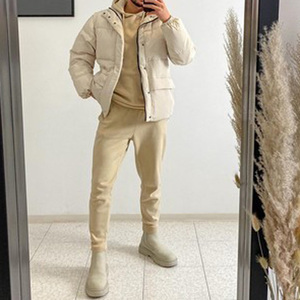 Conjunto de Chaqueta y Pantalón Deportivo Acolchado de Primavera Personalizable, Chaqueta Impermeable con Relleno de Plumón y Características Ajustables - Product Image 1