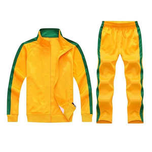 Ensemble de survêtement de sport pour homme, veste et pantalon d'entraînement, polyester respirant, maille intérieure, vêtements de sport, OEM/ODM disponible - Product Image 1
