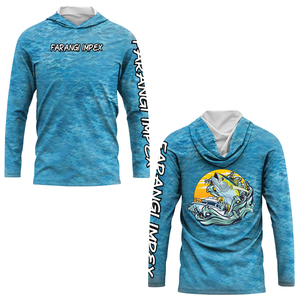 Camisas DE PESCA DE EQUIPO OEM para hombre, Sudadera de cuello redondo de manga larga, protección UV para exteriores, ropa de pesca transpirable, chaqueta de sublimación - Product Image 3