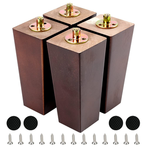 Patas de Plástico Moldeadas por Inyección para Muebles de Estilo Mid-Century, Resistentes, Cónicas, de 115 mm, con Acabado de Madera y Perno de Placa Negra para Silla - Product Image 5