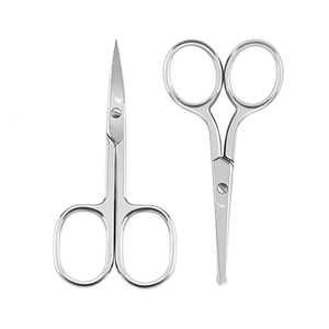 El Mejor Juego de 2 uds., tijeras para el pelo y la cutícula de la nariz con mango de cerámica, Kit de tijeras de manicura curvadas y redondeadas para hombres - Product Image 1