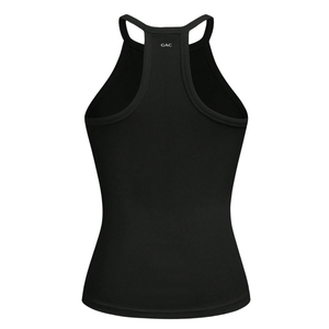 Débardeur côtelé dos nageur pour femme, sans manches, coupe ajustée, en maille extensible, décontracté, doux, respirant, uni, avec logo, pour l'été et le quotidien - Product Image 2