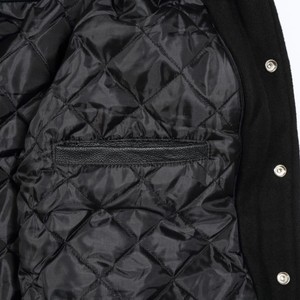 Wholesale 2025 Custom Logo Embroidery Canvas Polyester/Cotton Winter <b>Fleece</b> <b>Lined</b> Windproof Baseball Varsity Letterman <b>Jackets</b> - Product Image 5