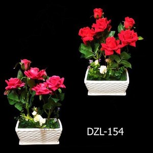 Set di piante di Rose Bonsai 12 pezzi verde artificiale per arredamento interno - Product Image 1