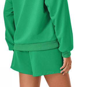 Ensemble survêtement femme hiver de haute qualité personnalisé, short long et sweat-shirt, surdimensionné, deux pièces, polaire respirant, streetwear - Product Image 6