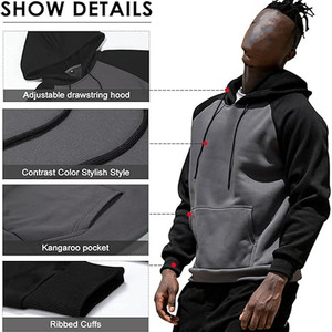 Conjunto de sudaderas con capucha de algodón 100% para hombre, Sudadera con capucha de gran tamaño de lana, Jersey Unisex, sudaderas con capucha para hombre hechas por vestido deportivo - Product Image 6