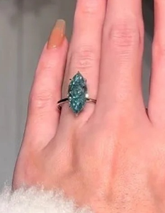 Anillo de Compromiso con Diamante Moissanite, Anillo Marquise de Plata 925, Anillo de Moissanite - Product Image 3