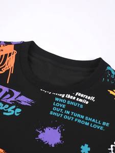 Sweat-shirt à col rond pour hommes, fabriqué sur mesure, brodé en coton éponge, hiver, imprimé, grande taille, à capuche à manches longues - Product Image 6