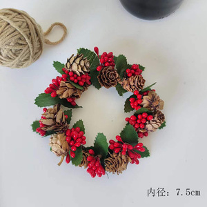 Petit porte-bougie en forme <span class=keywords><strong>de</strong></span> couronne avec un design cadeau <span class=keywords><strong>de</strong></span> Noël pour le dîner aux chandelles <span class=keywords><strong>de</strong></span> Noël, accessoire <span class=keywords><strong>de</strong></span> décoration <span class=keywords><strong>de</strong></span> vacances - Product Image 4