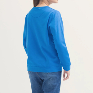 เสื้อกันหนาวคอกลมสำหรับผู้หญิงเสื้อสเวตเชิ้ตคอกลมผ้าฟลีซซับในไม่มีลาย - Product Image 4