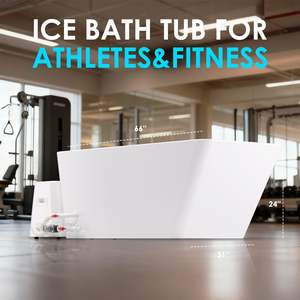 U.S. Stock Modern Style Acrylic Ice Bath Tub Freestanding Cold Plunge with 1HP Chiller for Professional Athlete Recovery - Product Image 2