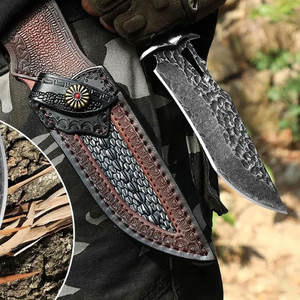 Couteau de chasse traditionnel en acier de Damas, fait à la main, pour la chasse en plein air, le camping, couteau utilitaire, couteau de chasse - Product Image 4