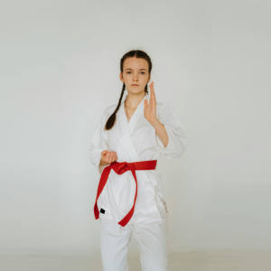 Ensemble d'uniformes de karaté d'arts martiaux haut de gamme en gros, tissu en coton lourd extensible, logo personnalisé sur le devant pour hommes - Product Image 5