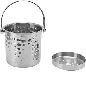 Hammered Stainless Steel Ice Cub Bucket For Home Kitchen Indoor <b>Outdoor</b> Parties Ice Storage Water Bottle Soft <b>Drink</b> Chilled - Product Image 1