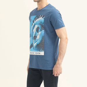 Nouveaux T-shirts d'été pour hommes à coupe classique, en tricot uni, à manches courtes, col rond, 100% coton, style décontracté, logo personnalisé, respirant, séchage rapide - Product Image 3