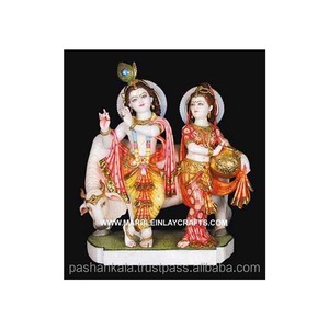 Decorative God Radha Krishna Statue With Cow - Product Image 1