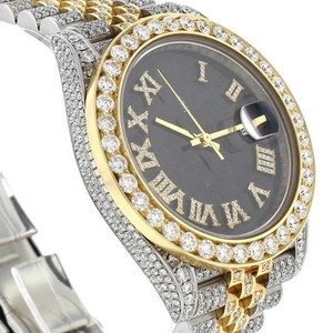 Excellente qualité étanche automatique Date entièrement glacé montre VVS Moissanite diamant clouté montre-bracelet pour hommes femmes - Product Image 6