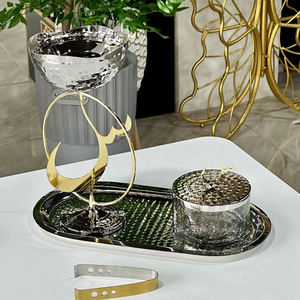 Exclusivo Quemador de Incienso Árabe Clásico, Olla Artesanal con Detalles Metálicos, Quemador de Incienso Chapado en Oro, Porta Incienso Árabe - Product Image 4